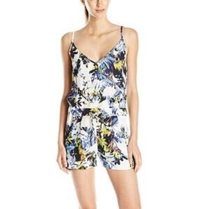 French Connection Kiki Palm Print Romper Size 4 NWT Floral Wrap Shorts